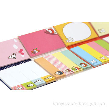 Sticky memo pad with soft cover and lovely design, hot in promotion and stationery